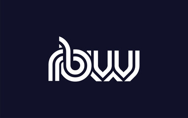 RBW Creative Unique Modern Letter Logo Design.  Stylized logo featuring a unique letter design, presenting abstract minimalist aesthetics and modern appeal.