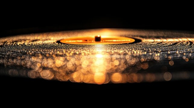 Golden vinyl record detail