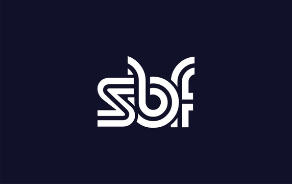 SBF Creative Unique Modern Letter Logo Design.  Stylized logo featuring a unique letter design, presenting abstract minimalist aesthetics and modern appeal.