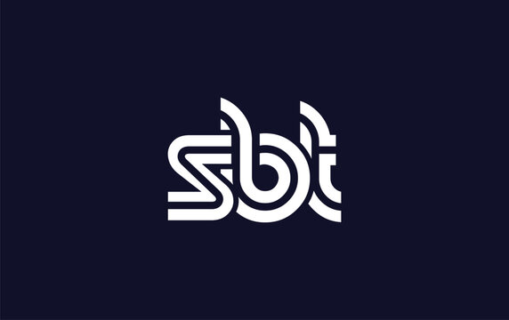 SBT Creative Unique Modern Letter Logo Design.  Stylized logo featuring a unique letter design, presenting abstract minimalist aesthetics and modern appeal.