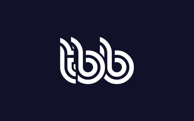 TBB Creative Unique Modern Letter Logo Design.  Stylized logo featuring a unique letter design, presenting abstract minimalist aesthetics and modern appeal.