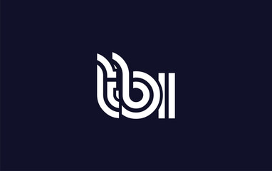 TBI Creative Unique Modern Letter Logo Design.  Stylized logo featuring a unique letter design, presenting abstract minimalist aesthetics and modern appeal.