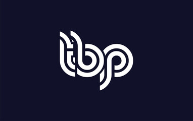 Fototapeta premium TBP Creative Unique Modern Letter Logo Design. Stylized logo featuring a unique letter design, presenting abstract minimalist aesthetics and modern appeal.