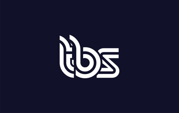 TBS Creative Unique Modern Letter Logo Design.  Stylized logo featuring a unique letter design, presenting abstract minimalist aesthetics and modern appeal.