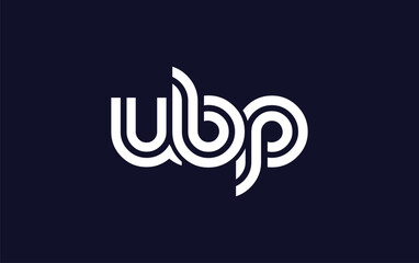 UBP Creative Unique Modern Letter Logo Design.  Stylized logo featuring a unique letter design, presenting abstract minimalist aesthetics and modern appeal.