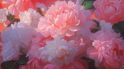 Obraz premium Pink peony bouquet for romantic floral decor and design
