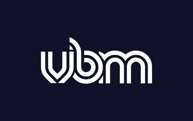 VBM Creative Unique Modern Letter Logo Design.  Stylized logo featuring a unique letter design, presenting abstract minimalist aesthetics and modern appeal.