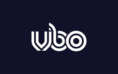 VBO Creative Unique Modern Letter Logo Design.  Stylized logo featuring a unique letter design, presenting abstract minimalist aesthetics and modern appeal.