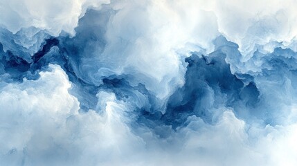 Abstract swirling blue and white cloudscape
