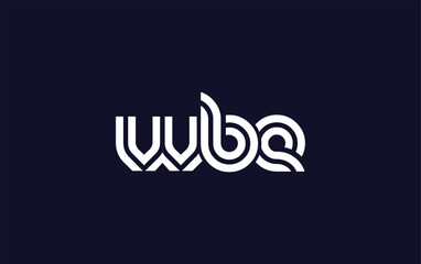 WBE Creative Unique Modern Letter Logo Design.  Stylized logo featuring a unique letter design, presenting abstract minimalist aesthetics and modern appeal.