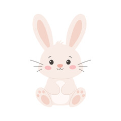 Cute bunny on white background 