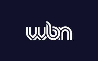 WBN Creative Unique Modern Letter Logo Design.  Stylized logo featuring a unique letter design, presenting abstract minimalist aesthetics and modern appeal.