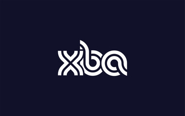 XBA Creative Unique Modern Letter Logo Design.  Stylized logo featuring a unique letter design, presenting abstract minimalist aesthetics and modern appeal.