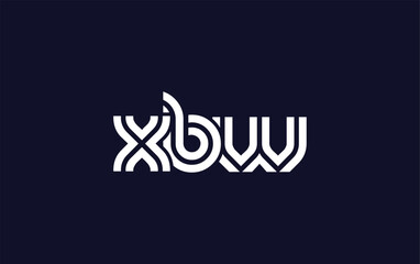 XBW Creative Unique Modern Letter Logo Design.  Stylized logo featuring a unique letter design, presenting abstract minimalist aesthetics and modern appeal.