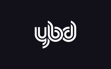 YBD Creative Unique Modern Letter Logo Design.  Stylized logo featuring a unique letter design, presenting abstract minimalist aesthetics and modern appeal.