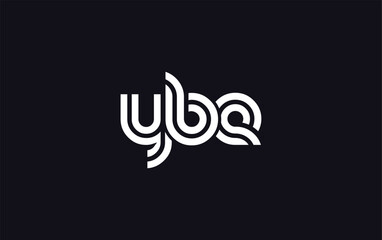 YBE Creative Unique Modern Letter Logo Design.  Stylized logo featuring a unique letter design, presenting abstract minimalist aesthetics and modern appeal.