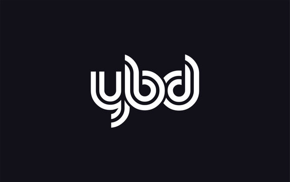 YBD Creative Unique Modern Letter Logo Design.  Stylized logo featuring a unique letter design, presenting abstract minimalist aesthetics and modern appeal.