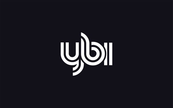 YBI Creative Unique Modern Letter Logo Design.  Stylized logo featuring a unique letter design, presenting abstract minimalist aesthetics and modern appeal.