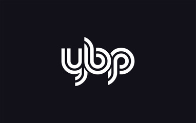 YBP Creative Unique Modern Letter Logo Design.  Stylized logo featuring a unique letter design, presenting abstract minimalist aesthetics and modern appeal.