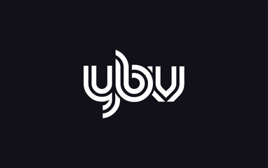 YBV Creative Unique Modern Letter Logo Design.  Stylized logo featuring a unique letter design, presenting abstract minimalist aesthetics and modern appeal.
