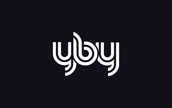 YBY Creative Unique Modern Letter Logo Design.  Stylized logo featuring a unique letter design, presenting abstract minimalist aesthetics and modern appeal.