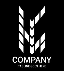 Lowercase alphabet 'k' arrow style. Suitable for t-shirts, gamers, motocross, basketball, baseball, rugby, motorsport, sports cars, bicycles, construction, etc. Minimalist, aesthetic, pro logo shape.