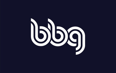 BBG Creative Unique Modern Letter Logo Design.  Stylized logo featuring a unique letter design, presenting abstract minimalist aesthetics and modern appeal.