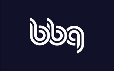 BBQ Creative Unique Modern Letter Logo Design.  Stylized logo featuring a unique letter design, presenting abstract minimalist aesthetics and modern appeal.