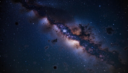 Fototapeta premium Distant view of the Milky Way galaxy with glowing core, cosmic wonder