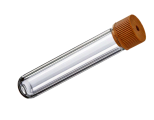 ein leeres Reagenzglas isoliert auf weißen Hintergrund, Freisteller