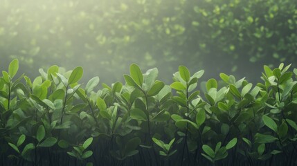 Lush green foliage in soft light