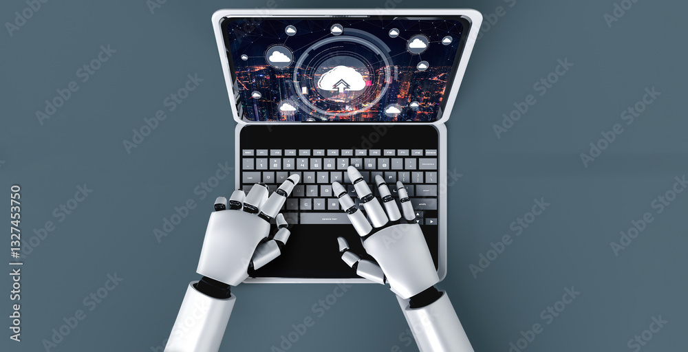 Poster cloud computing software for modish remote work and personal data storage