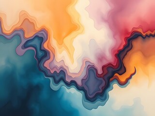 Abstract liquid fluid art colorful background design. Modern creative wavy pattern, vibrant digital art, watercolor style illustration.
