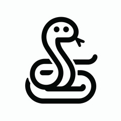 Fototapeta premium Stylized snake illustration, modern design, minimalist aesthetic