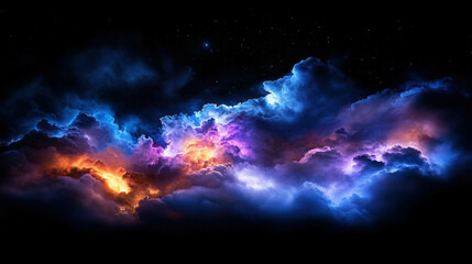 Fototapeta premium Ethereal moonlit cloudscape with vibrant colors for atmospheric design and background