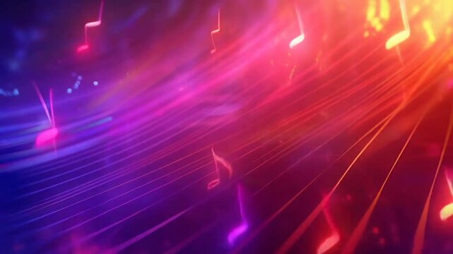Dynamische Musiknoten mit Lichtspiel