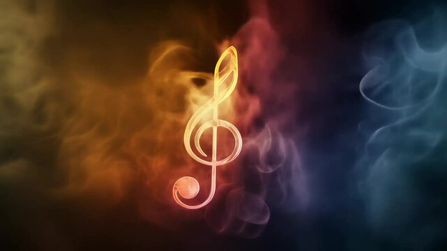 Musikalischer Notenschl&uuml;ssel in Rauch