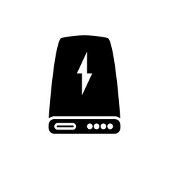power bank icon, simple flat style, illustration, logo sign symbol pictogram template, for ui or ux isolated on white for mobile app, editable