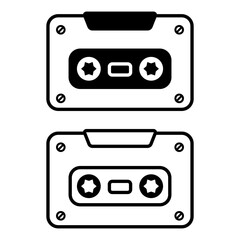 Obraz premium cassette icon, simple flat style, illustration, logo sign symbol pictogram template, for ui or ux isolated on white for mobile app, editable