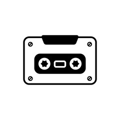 cassette icon, simple flat style, illustration, logo sign symbol pictogram template, for ui or ux isolated on white for mobile app, editable