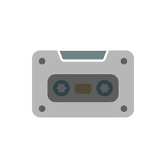 cassette icon, simple flat style, illustration, logo sign symbol pictogram template, for ui or ux isolated on white for mobile app, editable