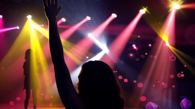 Bunte Lichter auf einer Party oder Konzert