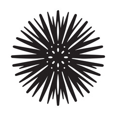 Obraz premium Simple Sea Urchin Vector Icon – Vintage Logo & Retro Illustration
