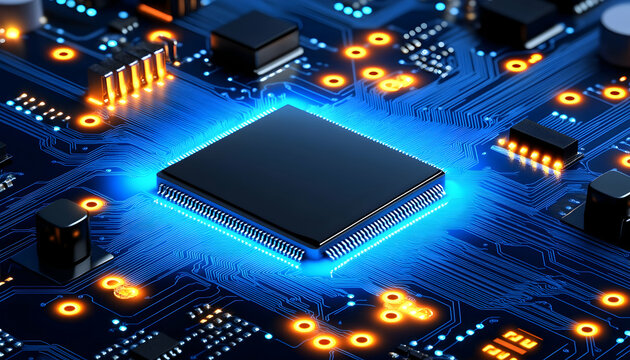 High-tech circuit board with central processor (1)
