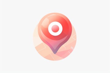 Location Pin Icon with Geometric Background Modern Design for Navigation Maps and Location S