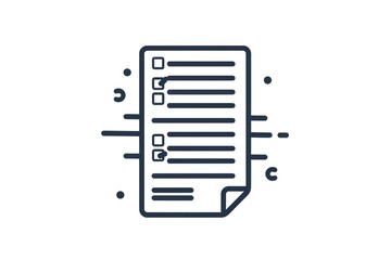 Checklist Icon with Task Items and Checkmarks for Organizational Purposes