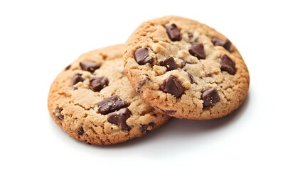 Two cookies with a white background
