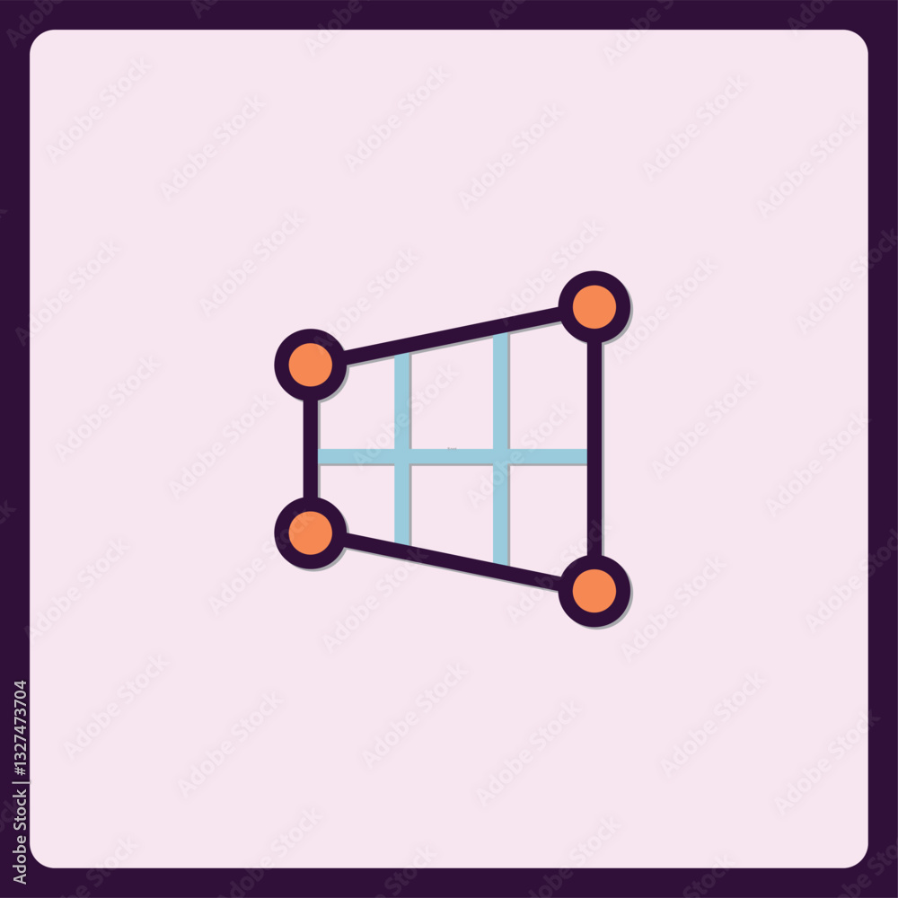 Poster abstract geometric representation, simple visual icon with connected nodes