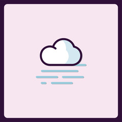 Stylized Cloud and Fog Graphic Representation Minimalist Weather Icon