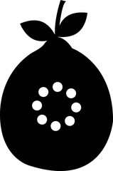 guava on a white background ,seed, fruit,